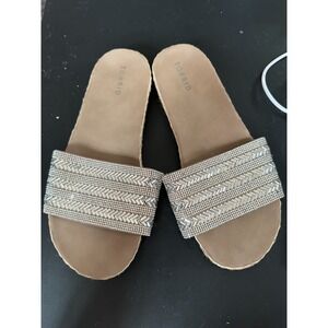 Torrid Silver Bling Slide on Sandals in 8.5 WIDE